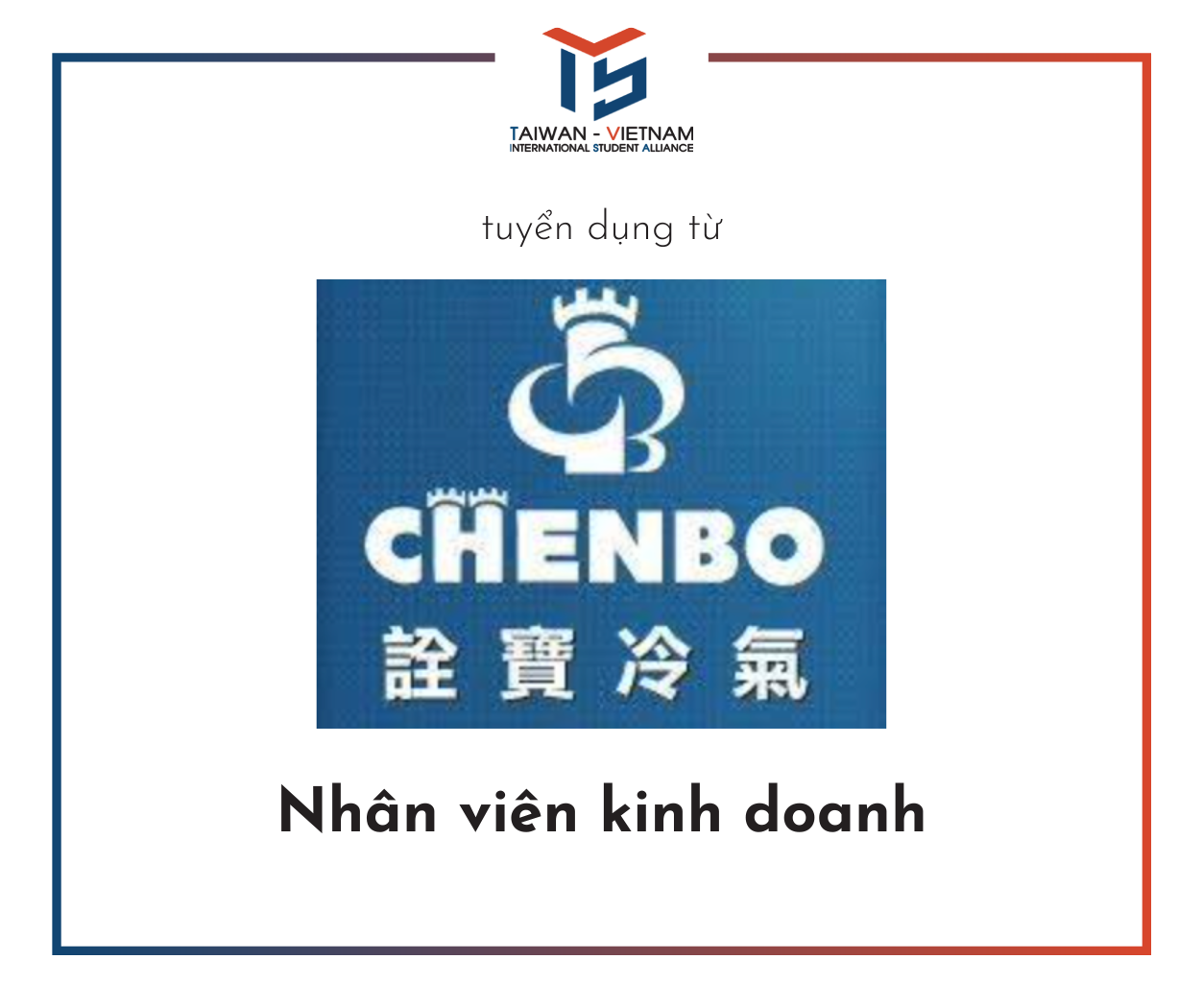 Juir Fong Tuyển Nhân viên kinh doanh